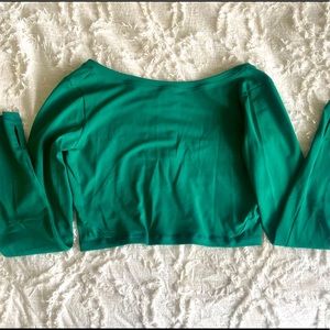 Til You Collapse Emerald Long Sleeve Crop Shirt